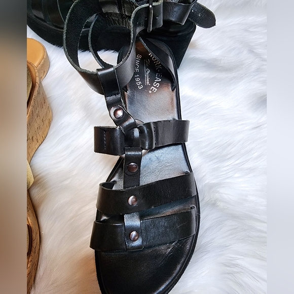 Korkease - Black Wedge Summer Sandal - Picture 3 of 5